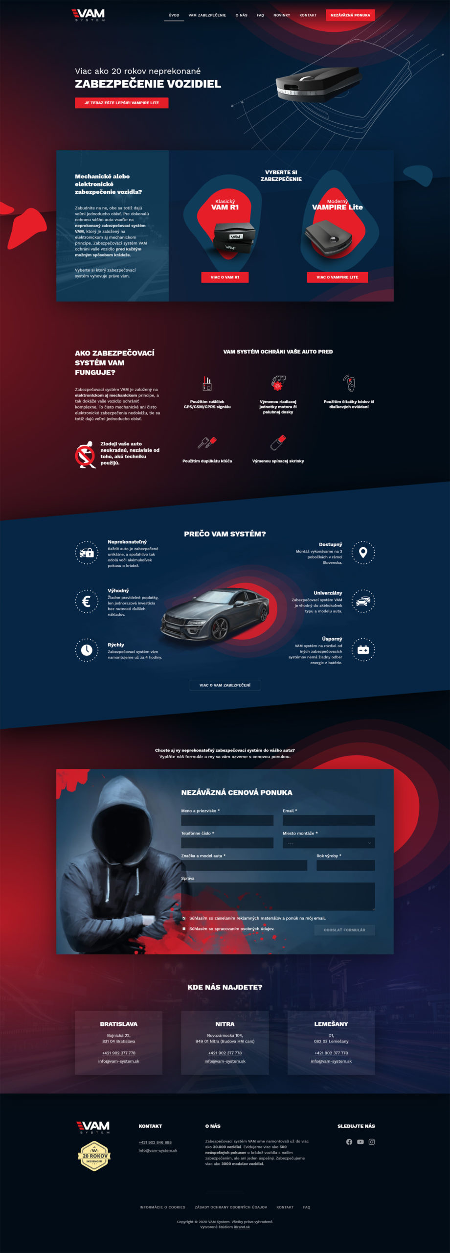 VAM System - Web design